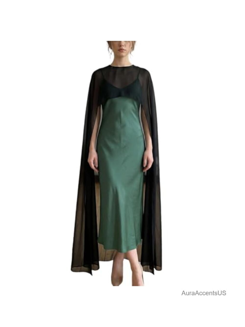 Women's Sheer Chiffon Shawl Cape Mesh Poncho Wrap Cover Up